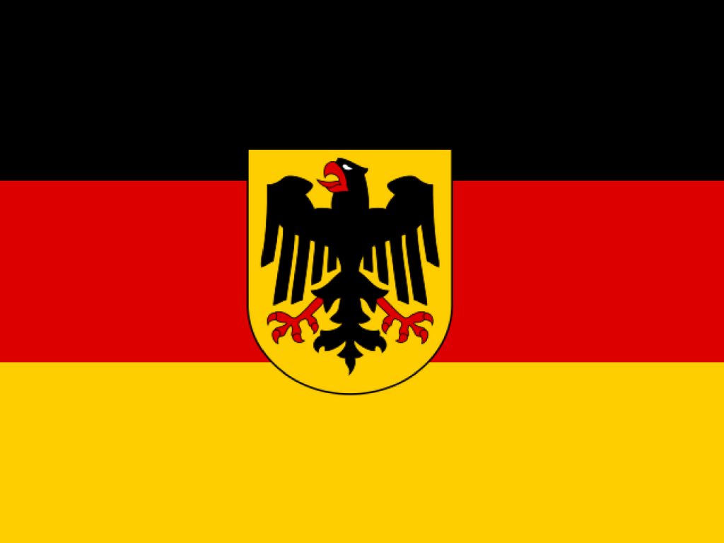Bandera alemana con escudo