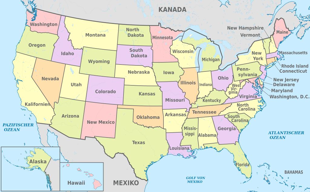 Ciudades de Estados Unidos mapa