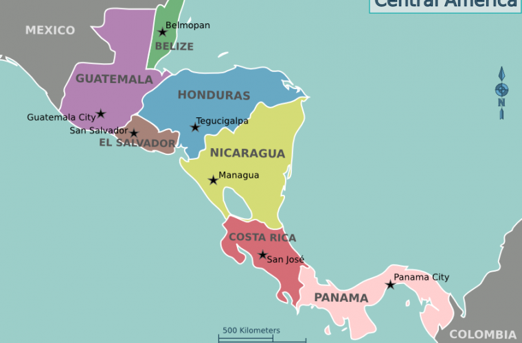Mapa de América Central