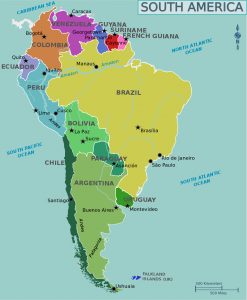 Mapa de América del Sur