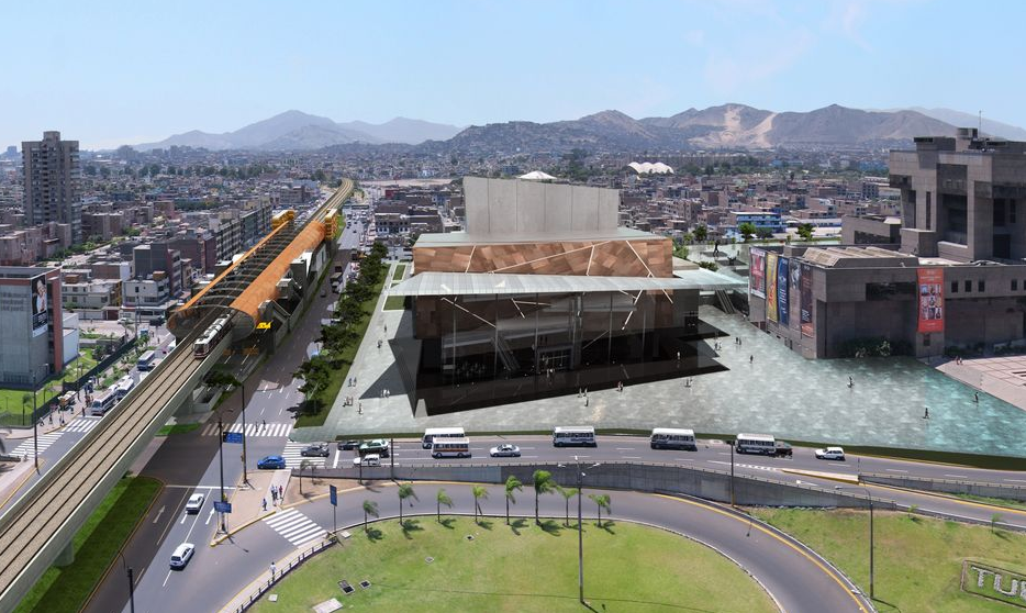 (Der. a Izq.) Museo de la Nación, Teatro Nacional y La Biblioteca de Lima