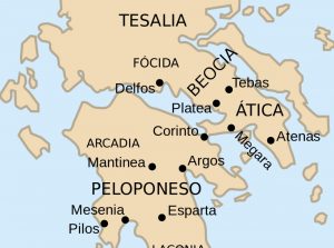 mapa de grecia con nombres