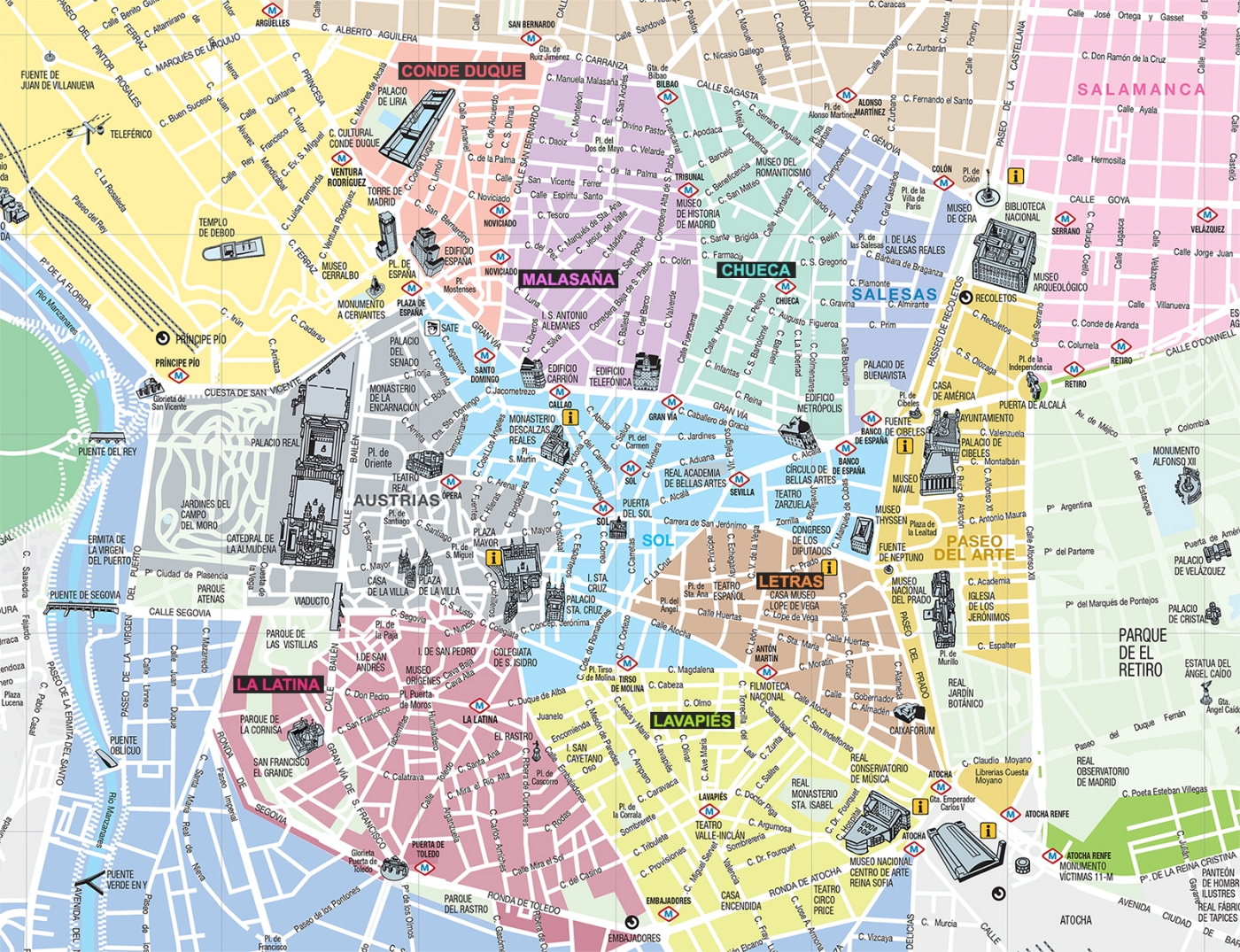 Mapa de Madrid - Mapa turístico y guía útil de ciudad de