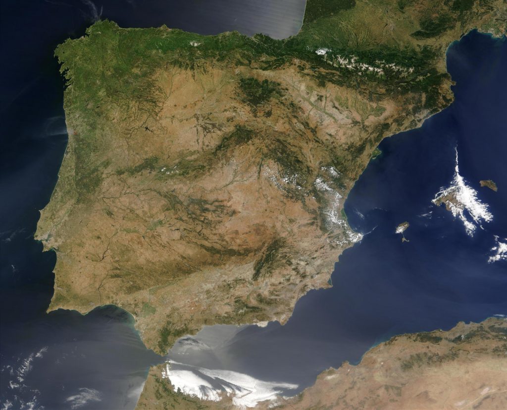 Mapa satelital de España