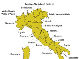 mapa de italia por regiones