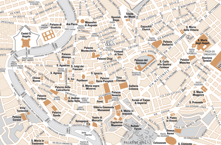 Mapa de Roma - Turismo.org