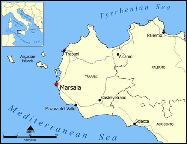 Mapa de Marsala